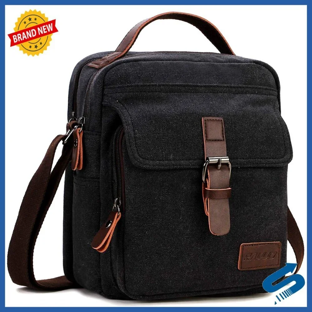 Vintage Canvas Messenger Bag Water Resistant Crossbody Satchel Travel Work